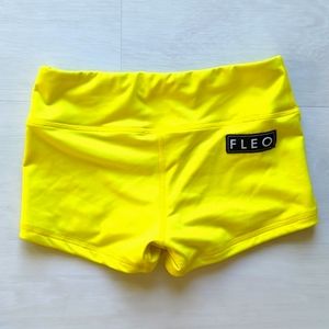 Fleo neon yellow spandex shorts XS